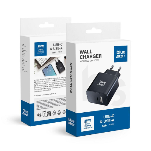 BLUE STAR CARICABATTERIE TYPE-C + USB-A 3A 25W - immagine 2