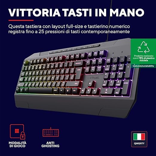 Kit Tastiera, Mouse e Tapetino, Usb Trust - immagine 9