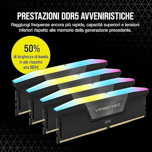 RAM CORSAIR VENGEANCE RGB DDR5 32GB (2x16GB) - immagine 3