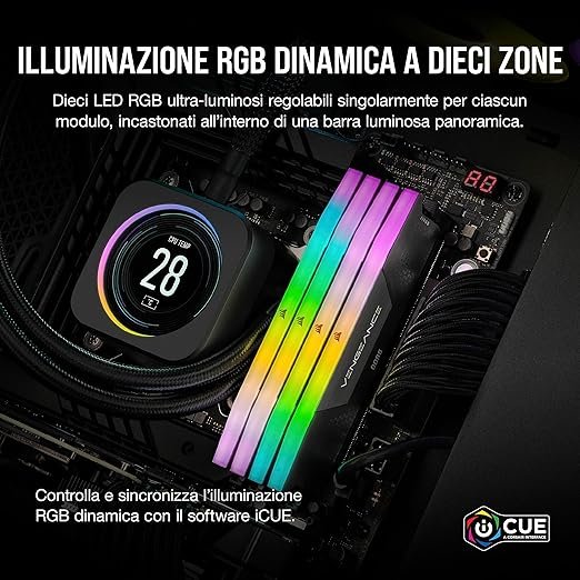 RAM CORSAIR VENGEANCE RGB DDR5 32GB (2x16GB) - immagine 5