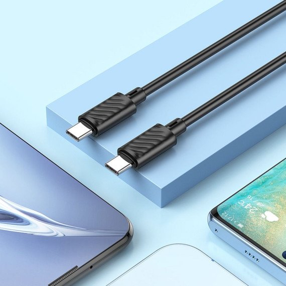 CAVO DI RICARICA DA USB-C A TYPE-C USB-C HOCO NERO 1MT PD60W - immagine 4
